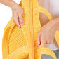 Women's Solid Crochet Straw Tote Bag / Beach