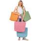 Women's Solid Crochet Straw Tote Bag / Beach
