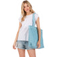 Women's Solid Crochet Straw Tote Bag / Beach