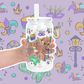 Balloon Dog Mardi Gras Glass Cups