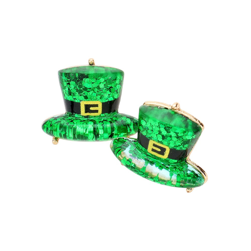Women's St Patrick's Day Leprechaun Hat Stud Earrings