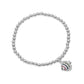 Stainless Steel Ball Stone Paved Fish Beaded Stretch Bracelet