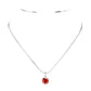 Stainless Steel CZ Round Pendant Necklace