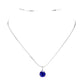 Stainless Steel CZ Round Pendant Necklace