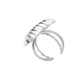 Stainless Steel Ribbed Heart Adjustable Ring