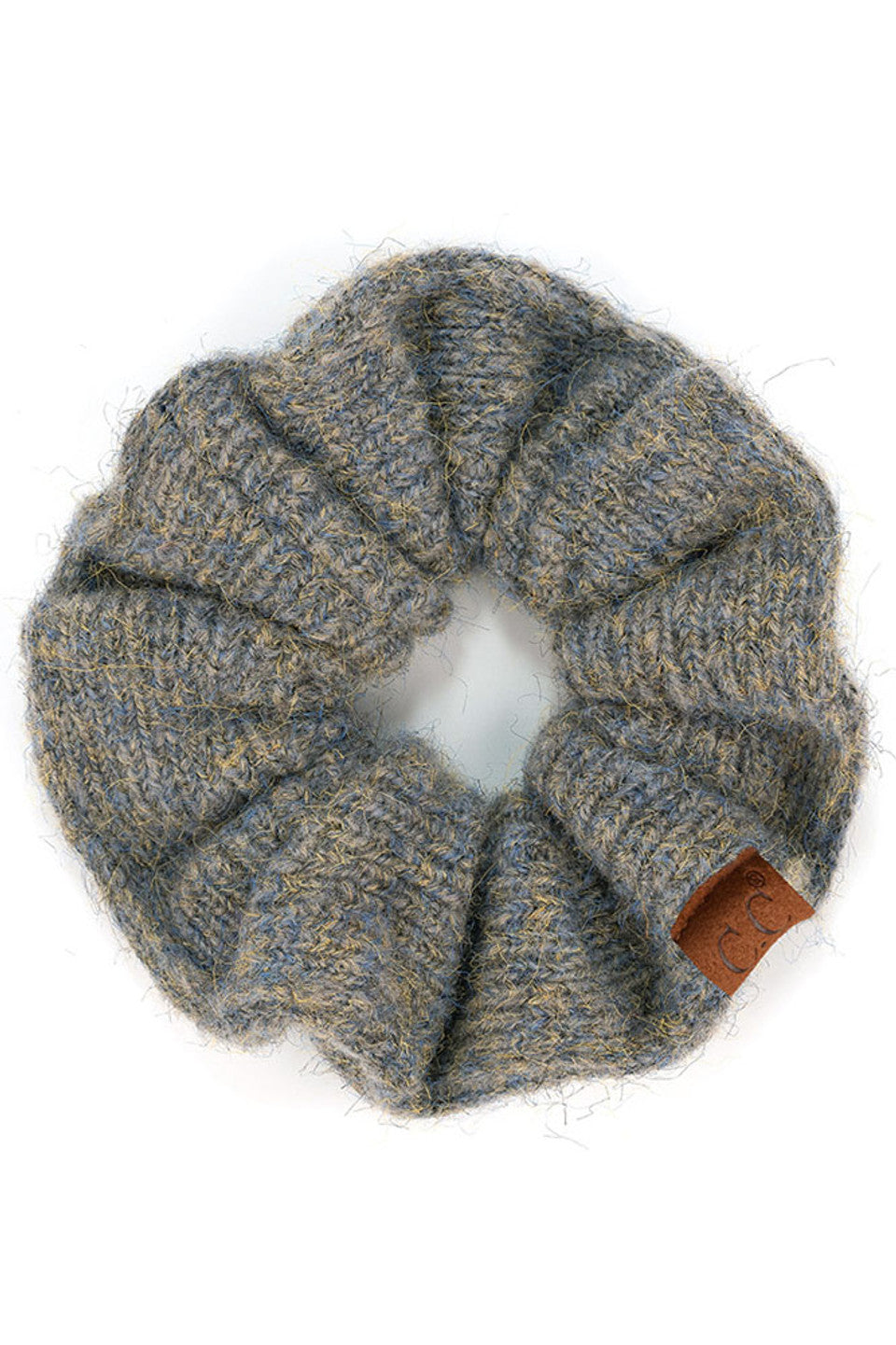 C.C Multi Yarn Knit Solid Color Soft Scrunchies