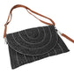 Stitch Detailed Straw Crossbody Bag