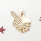 Stone Paved American USA Flag Peace Hand Sign Pin Brooch