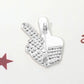 Stone Paved American USA Flag Peace Hand Sign Pin Brooch