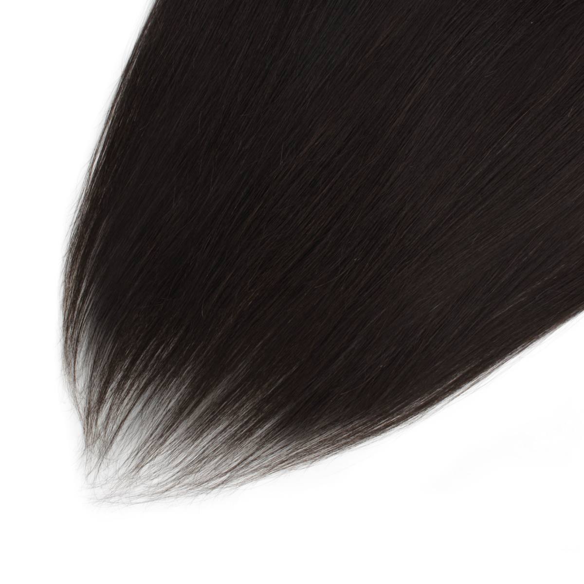 Frontal de cabello humano liso brasileño de 13x4 con encaje transparente