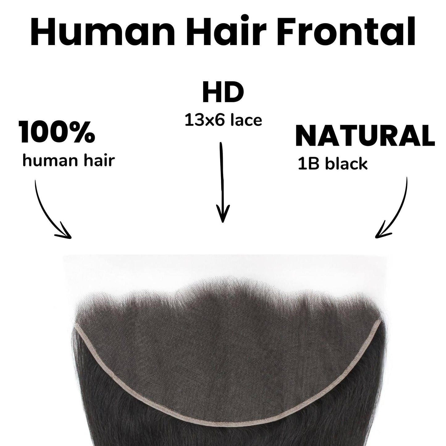Frontal de cabello humano liso de encaje HD 13x6