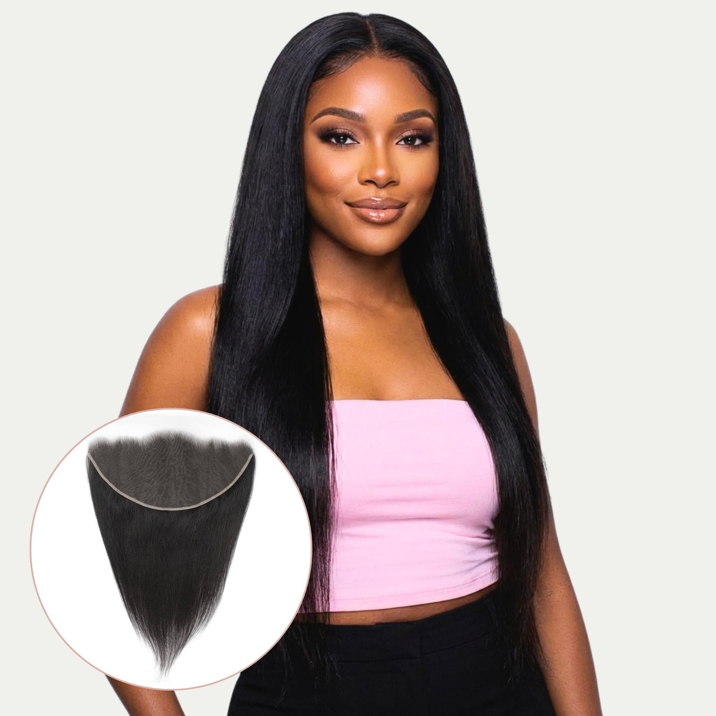 Frontal de cabello humano liso de encaje HD 13x6