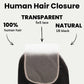 Straight 5x5 Transparent Lace Human Hair Closure