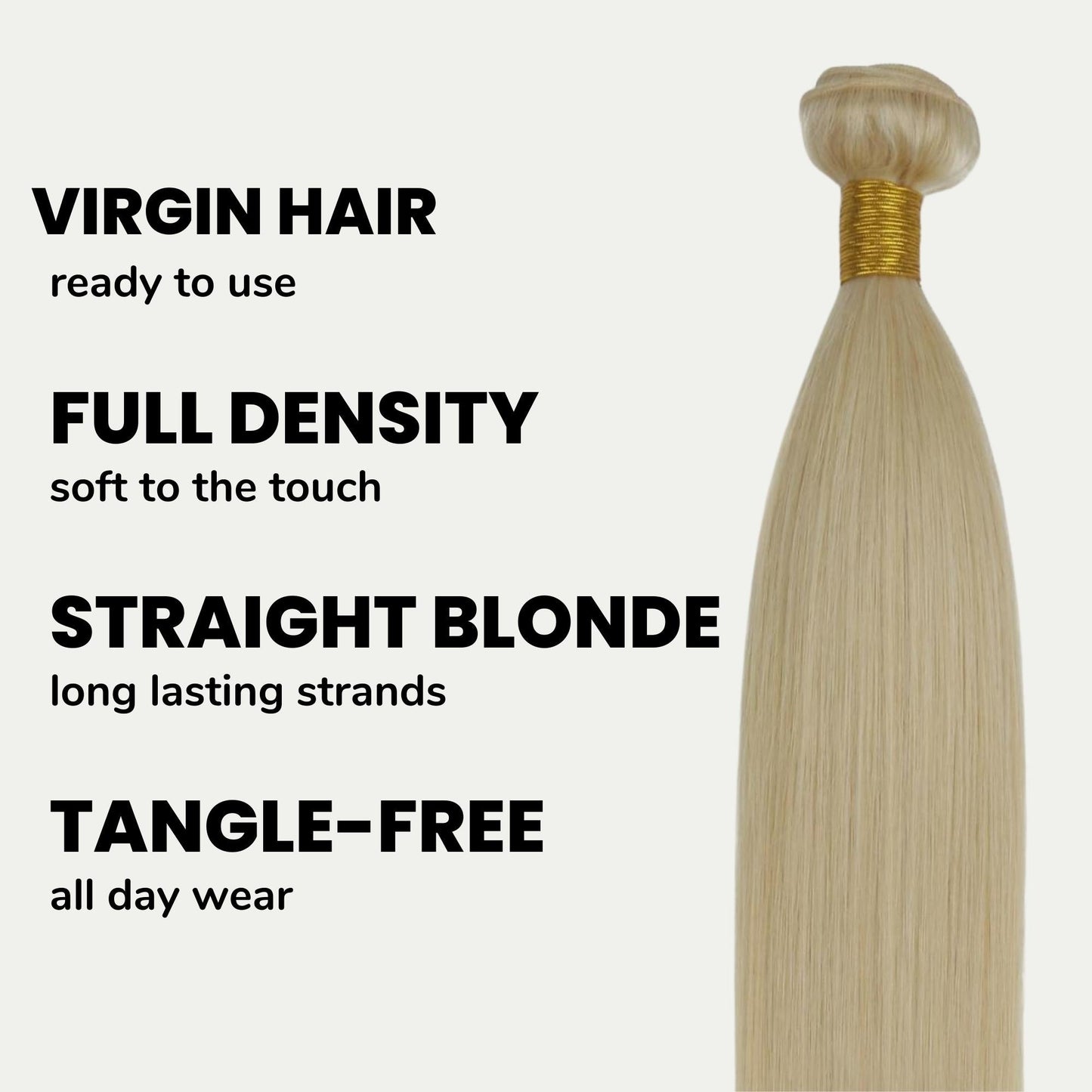 Extensiones de cabello 100% natural, liso y rubio