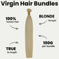 Extensiones de cabello 100% natural, liso y rubio