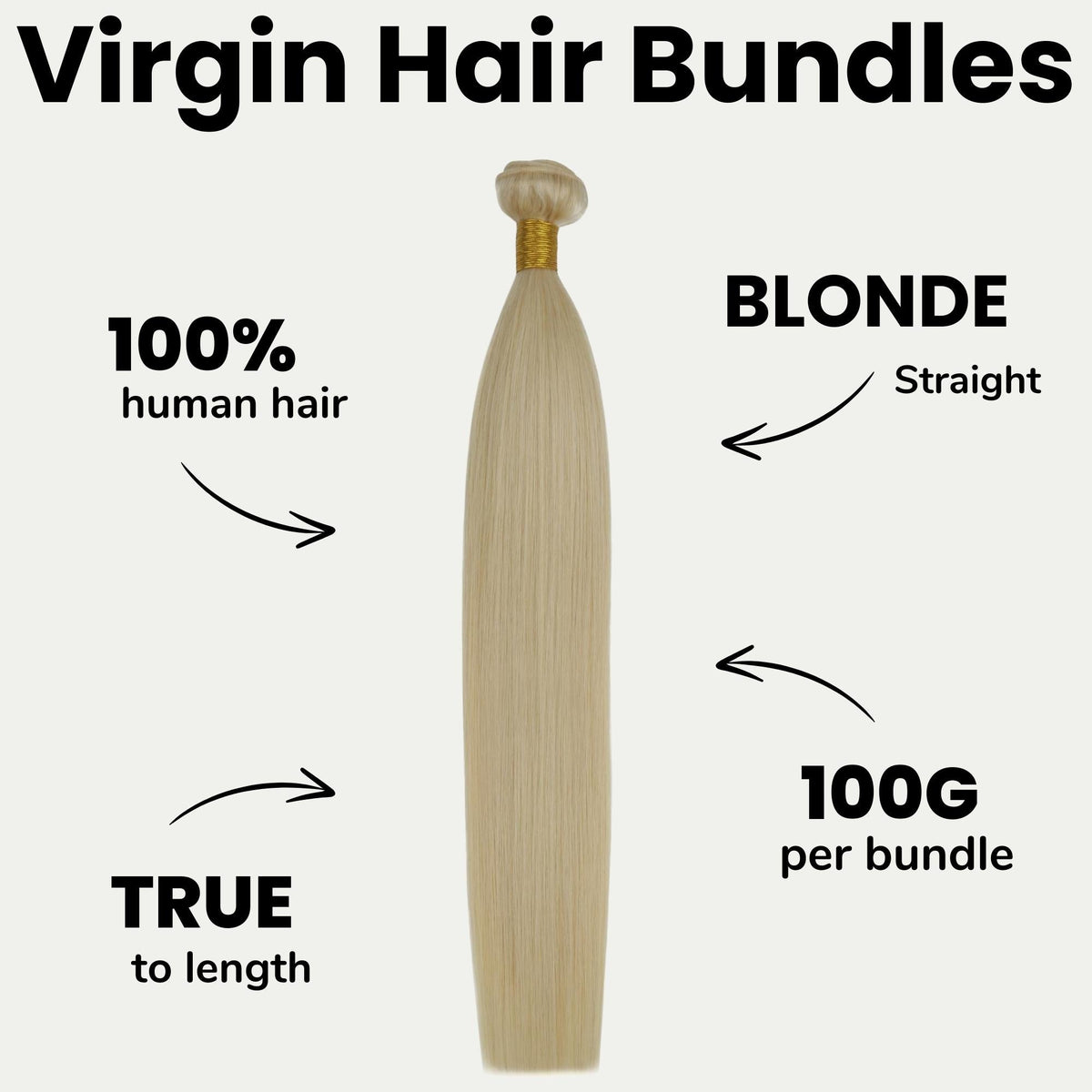 Extensiones de cabello 100% natural, liso y rubio