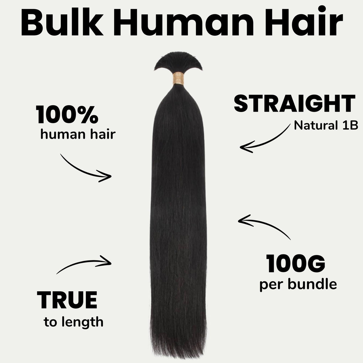 Straight Bulk 100% Human Braiding Hair