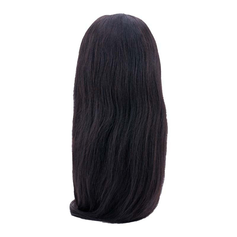 Peluca de cabello humano 100% liso con parte en U