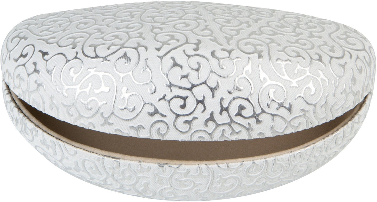 Sakkas Large Clamshell Filigree Embossed Hard Sunglasses Case