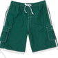 Men's Contrast Striped Solid Color Swim Trunks for Surfing and Skating by Sakkas