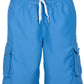 Men's Contrast Striped Solid Color Swim Trunks for Surfing and Skating by Sakkas