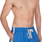 Men's Contrast Striped Solid Color Swim Trunks for Surfing and Skating by Sakkas