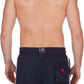 Men's Contrast Striped Solid Color Swim Trunks for Surfing and Skating by Sakkas