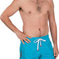 Men's Contrast Striped Solid Color Swim Trunks for Surfing and Skating by Sakkas