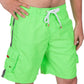Men's Contrast Striped Solid Color Swim Trunks for Surfing and Skating by Sakkas