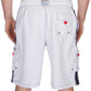 Men's Contrast Striped Solid Color Swim Trunks for Surfing and Skating by Sakkas