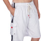 Men's Contrast Striped Solid Color Swim Trunks for Surfing and Skating by Sakkas
