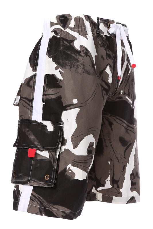 Sakkas Bañador/Bermudas de Hombre con Diseño de Ondas Multicolor para Surf/Skate
