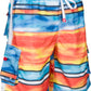 Sakkas Dominic Striped Watercolor Washed Skate Surf Board Short / Swim Trunk