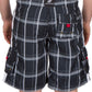 Sakkas Jaxon Plaid Stretch Waistband No Wet Swim Trunk/ Boardshorts