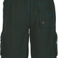 Sakkas Mens Contrast Stripes Skate Surf Board Short / Swim Trunks