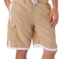 Sakkas Mens Contrast Stripes Skate Surf Board Short / Swim Trunks