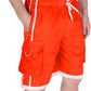 Sakkas Mens Contrast Stripes Skate Surf Board Short / Swim Trunks