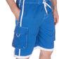 Sakkas Mens Contrast Stripes Skate Surf Board Short / Swim Trunks