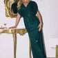 Amoris T101 Greek Style Long Sequin V-Neckline Gown