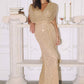 Amoris T101 Greek Style Long Sequin V-Neckline Gown