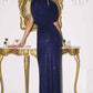 Amoris T101 Greek Style Long Sequin V-Neckline Gown