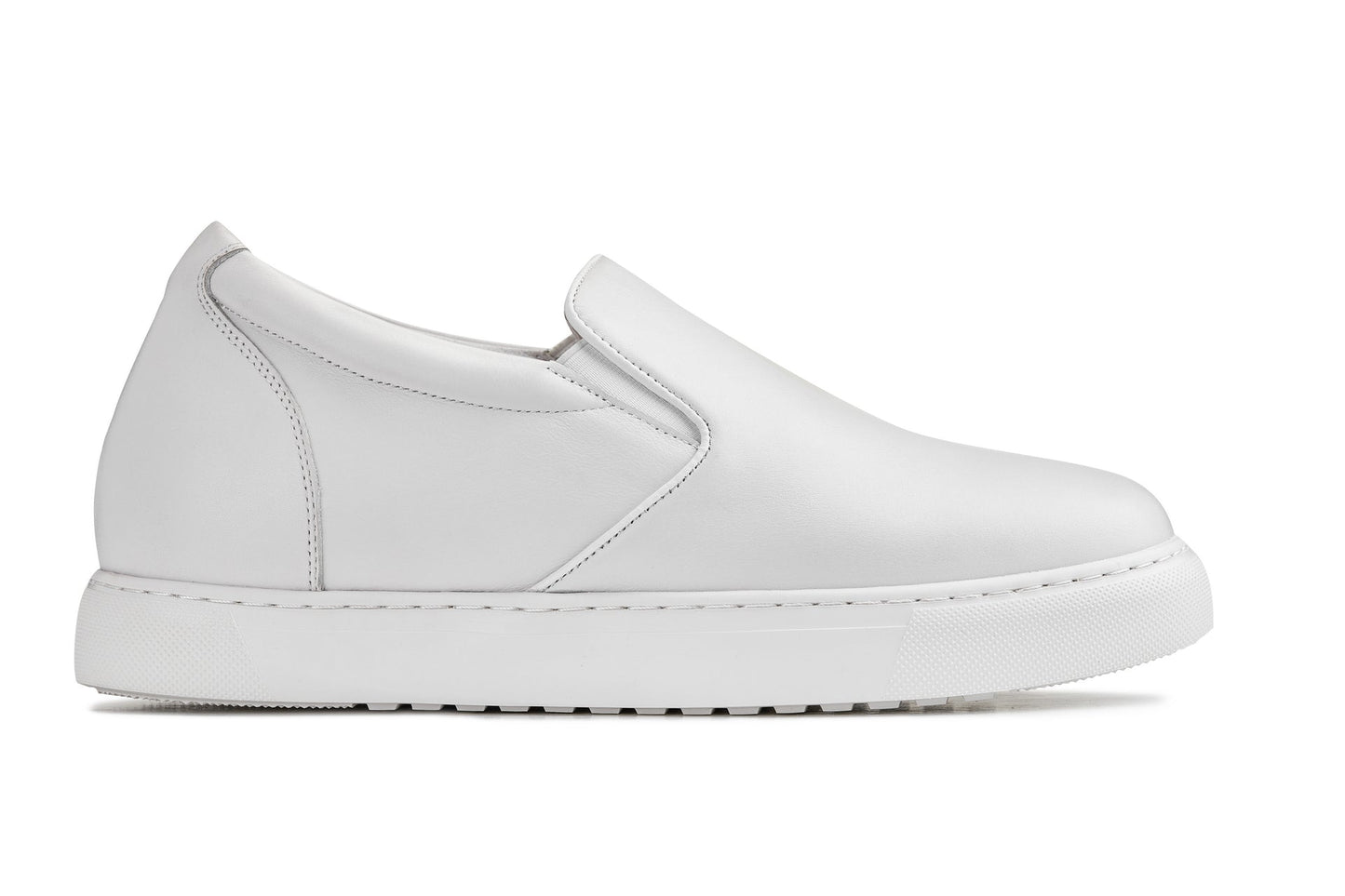 CALTO - T1022 - 2.6 Inches Taller (White) - Lightweight Nappa Leather Loafer