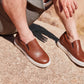 CALTO - T1023 - 2.6 Inches Taller (Coffee Brown) - Lightweight Nappa Leather Loafer