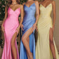 Amoris T102 Long Fitted Sexy Evening Gown Open Back Slit