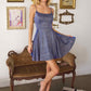 Amoris T103 Short A-Line Glitter Satin Scoop Neckline Dress