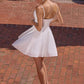 Amoris T103 Short A-Line Glitter Satin Scoop Neckline Dress