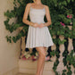 Amoris T103 Short A-Line Glitter Satin Scoop Neckline Dress