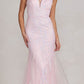 Nox Anabel T1208 Long Mermaid Gown with Feather Straps