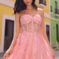 Nox Anabel T1332 Bell of the Ball Strapless A-Line Sequin Floral Dress
