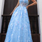 Nox Anabel T1332 Bell of the Ball Strapless A-Line Sequin Floral Dress
